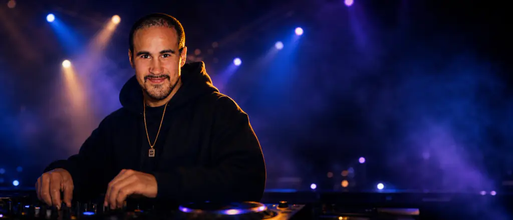 Deejay Tin'Ok em performance numa noite de clube em Londres - set de afrobeats e hip-hop